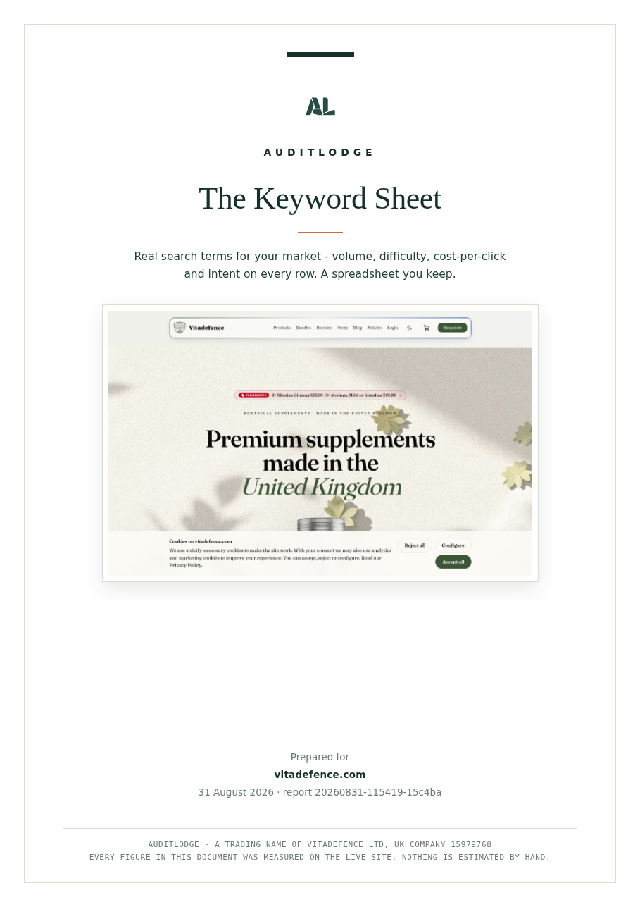 The Keyword Sheet