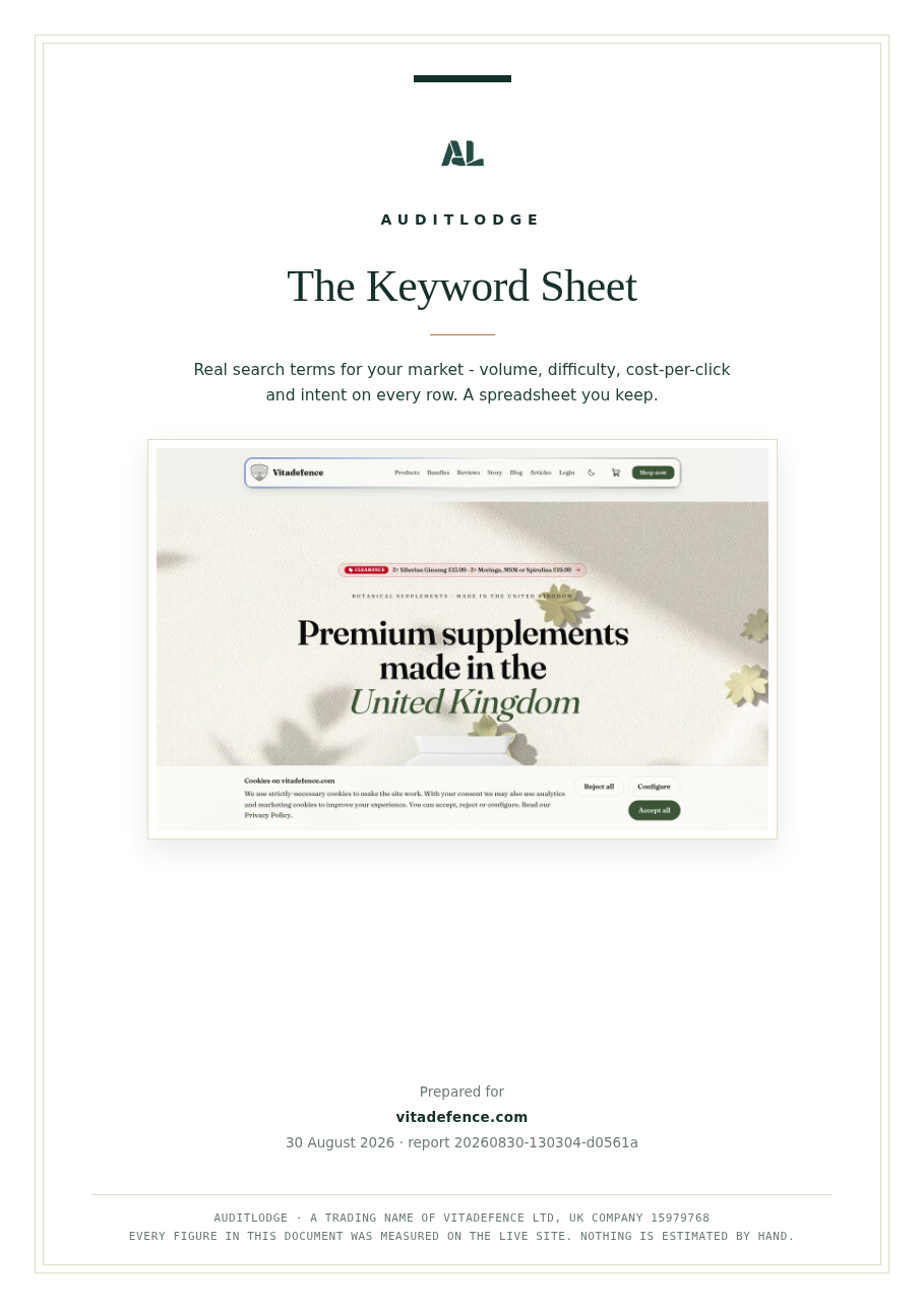 The Keyword Sheet